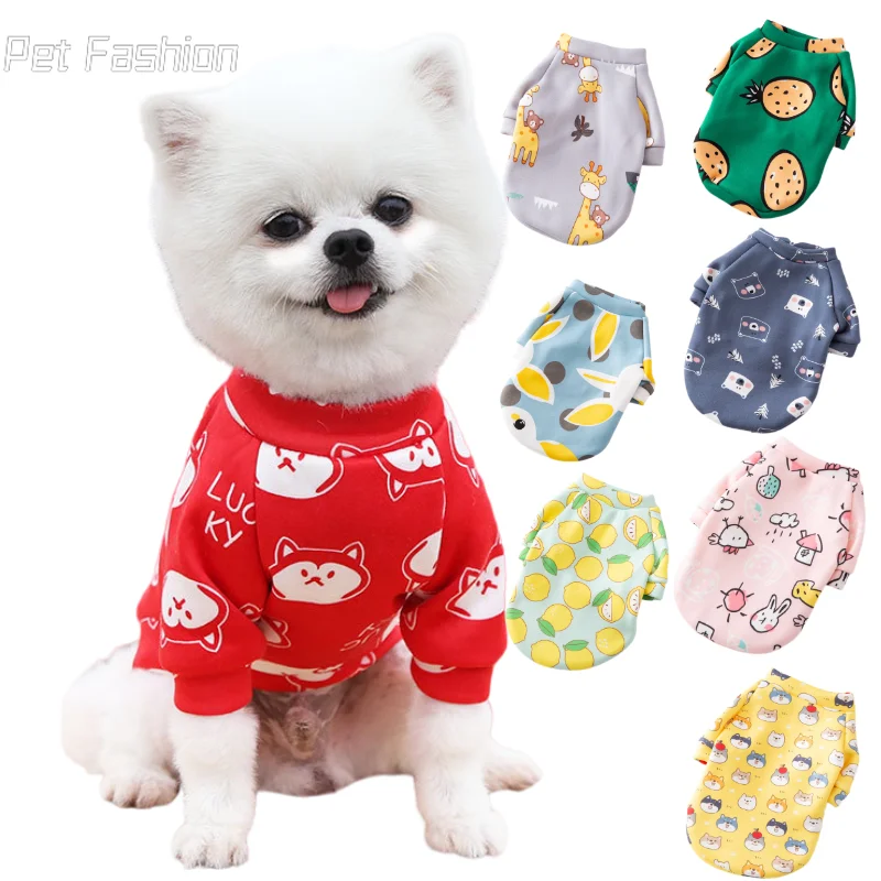 

Cartoon Dog Vest Winter Warm Pet Clothes for Small Dogs Chihuahua French Bulldog Pug Sweatshirt Puppy Cats Coat Yorkie Clothing