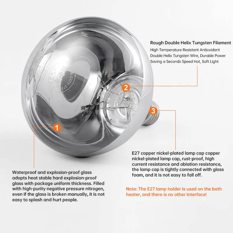 Универсальная лампа E27 с винтовым нагревом для ванной комнаты настенное
