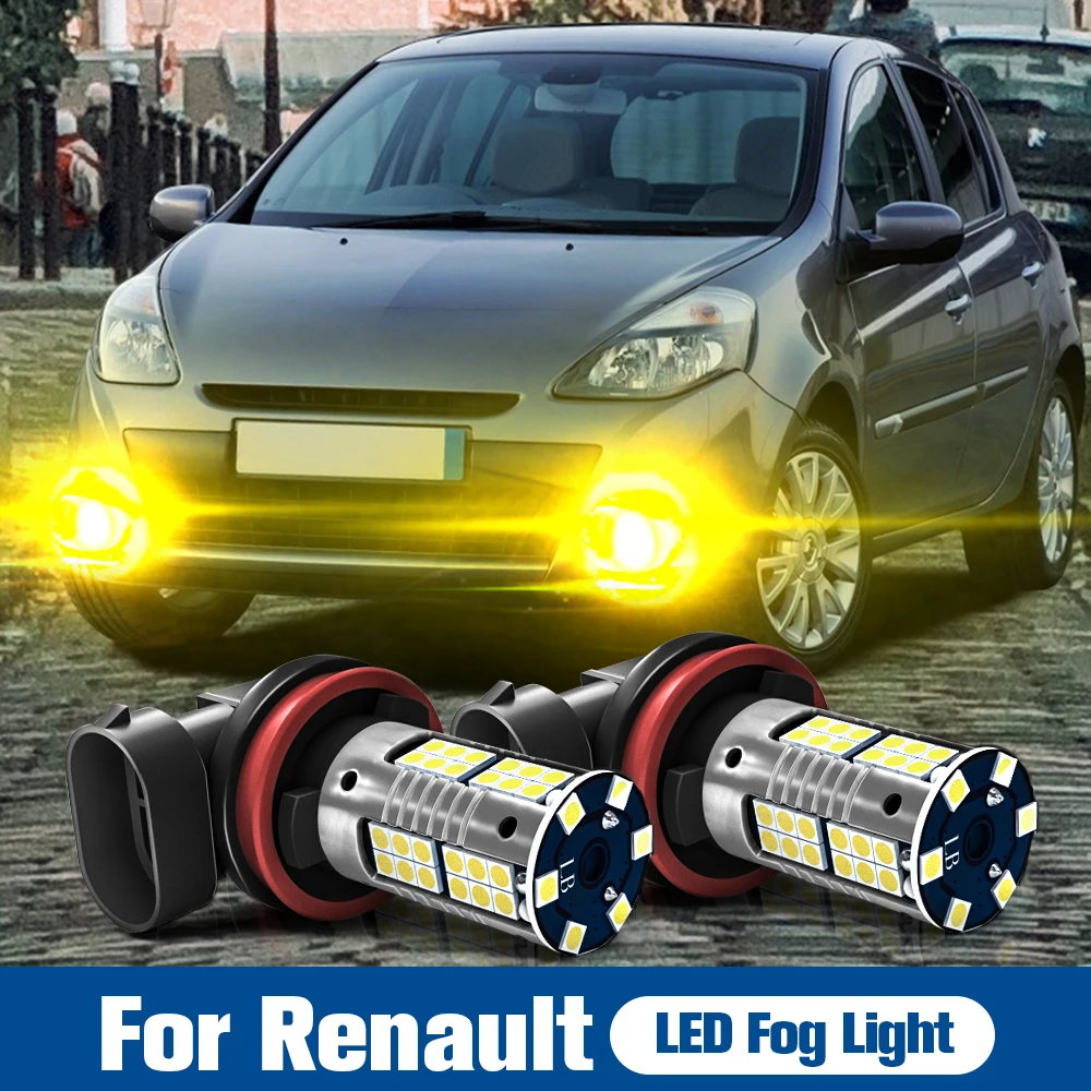 2 шт. светодиодные противотуманные фары H8 H11 H16 Canbus для Renault Duster Fluence Kadjar Kangoo Koleos 1