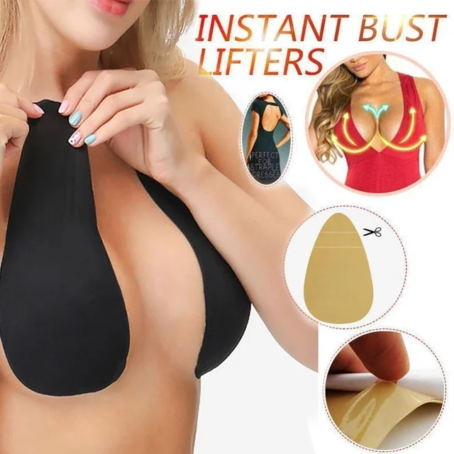 1 Pair Women Large Size Adhesive Bra Water Drop Shaped Invisible Breast Pads Silicone Lifting Nipple Cover Push Up Chest Sticker 2