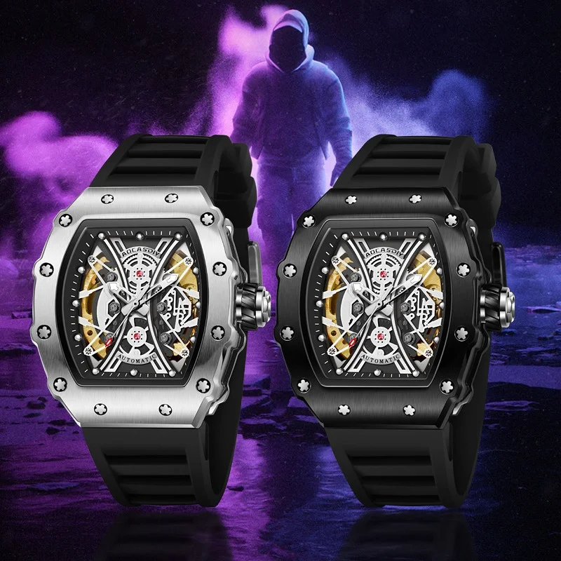 Модные мужские часы AOCASDIY водонепроницаемые разные функциональные силиконовые