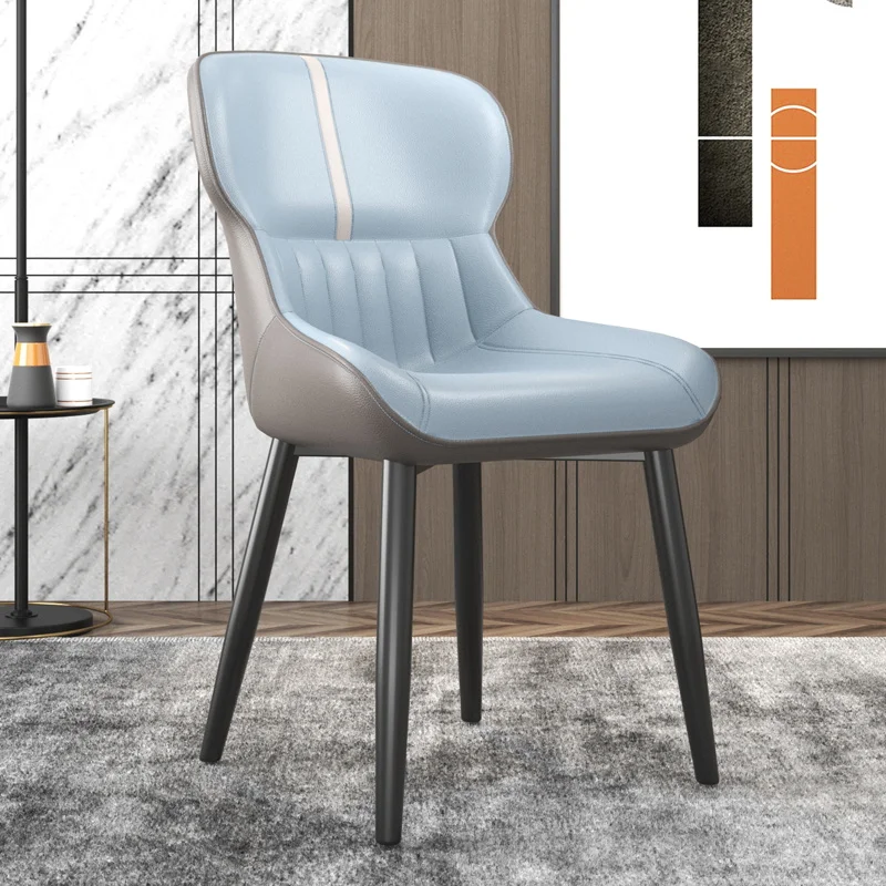 

Modern Dining Chairs Black Metal Legs Nordic Minimalist Bedroom Lounge Chair Salon Ergonomic Muebles Multifuncionales Furniture