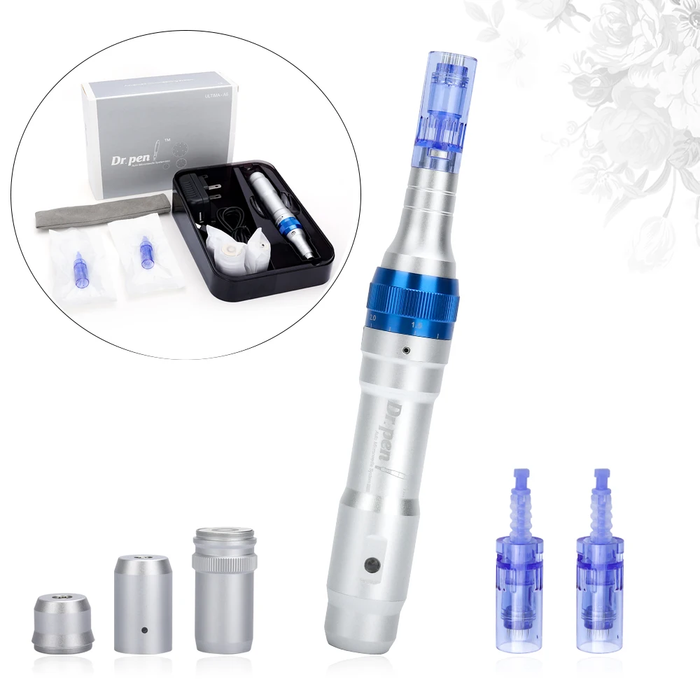 Professional Dr Pen A6 Microneedling Pen Derma Pen Wireless Electric Skin Care Tools Kit with 2PCS 12 Pin Cartridges Needles