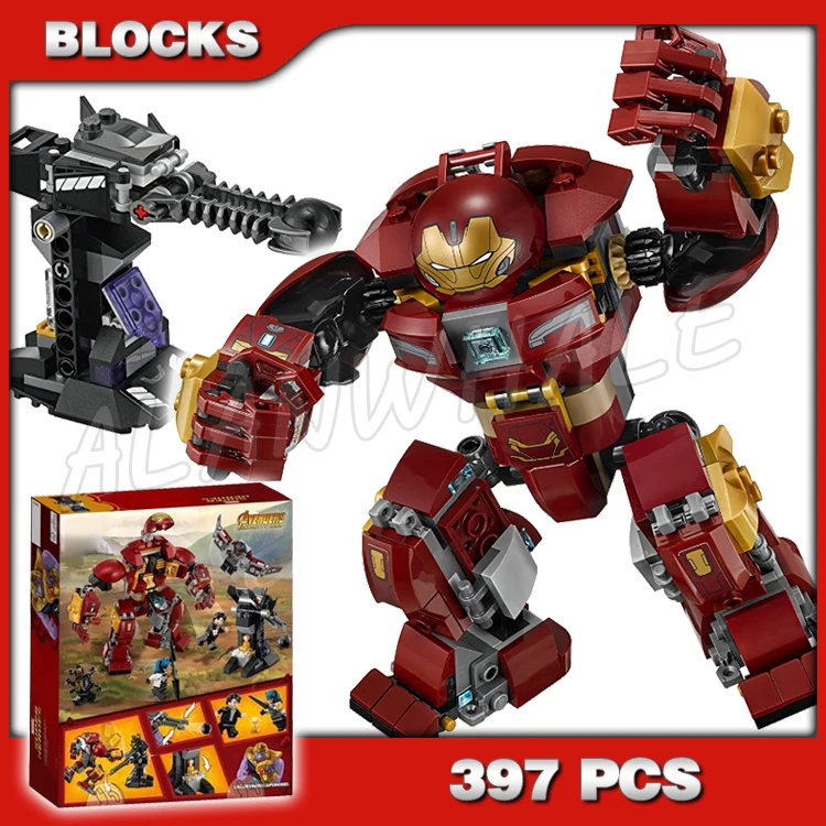

397pcs Super Fighter Revengers The Hulkbuster Smash-Up Gun Turret Redwing 10832 Building Blocks Toy Compatible With Model