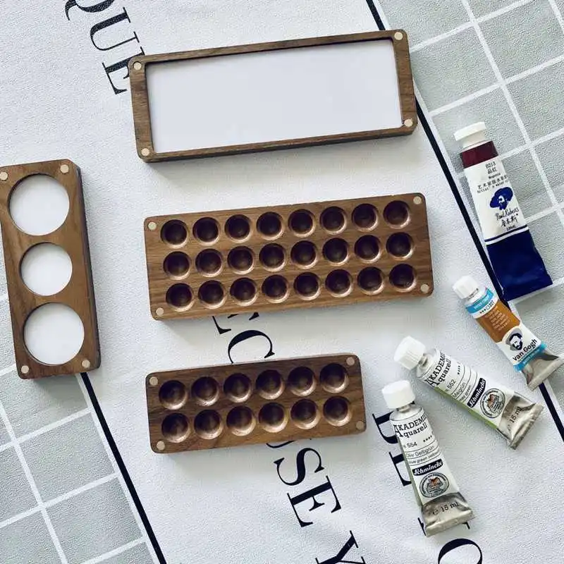 

Деревянная портативная мини-Палитра для рисования, ручной работы