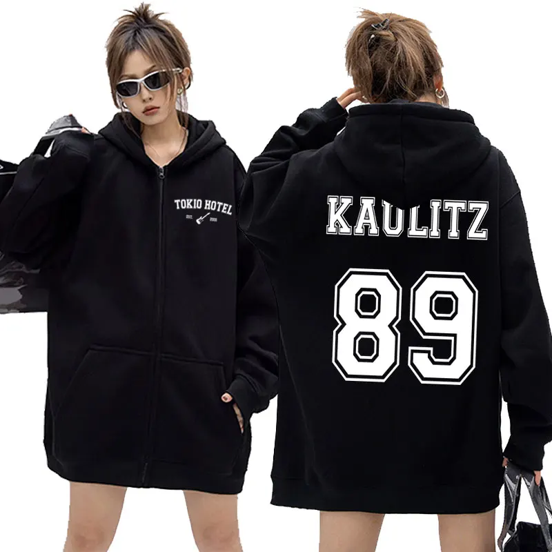 

Rock Band Tokio Hotel Kaulitz Graphic Zipper Hoodies Men Women Vintage Punk Gothic Sweatshirt Unisex y2k Oversized Zip Up Jacket