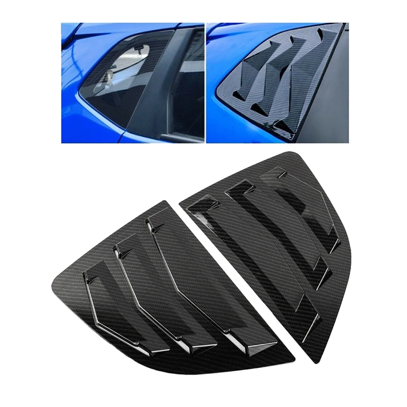 

Carbon Fiber Color Rear Side Vent Quarter Window Louver Shutter Cover Replacement Accessories For Honda Fit Jazz 2014-2019