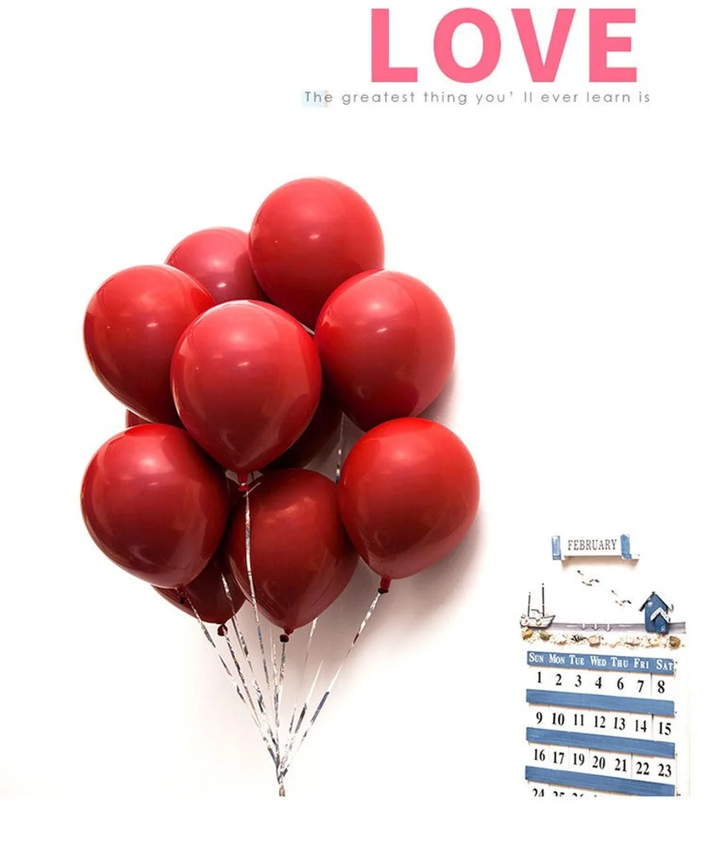 Недорогая Свадебная фотоарка 50 шт. 10-дюймовый гранат красный латексный шар