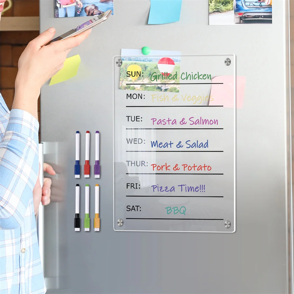 Акриловый календарь сильный магнитный плотный прозрачный сухой стираемый