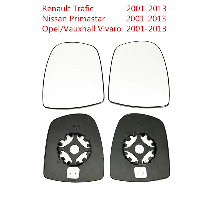 Фото Зеркальный элемент бокового зеркала для Renault Trafic 2001-2013, Nissan Primastar 2001-2013, Opel/Vauxhall Vivaro 2001-2013, HD-линза зеркала заднего вида №2