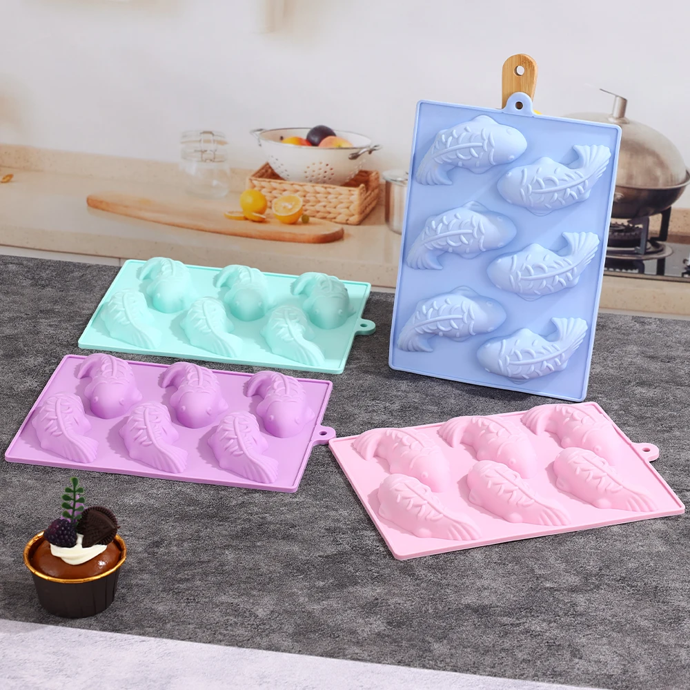 

8 Cavity Fish Shaped Silicone Molds For Chocolate Candy Gummy Fondant Gelatin Jello Jelly Baking Cake Soap Theme Cake Decoration