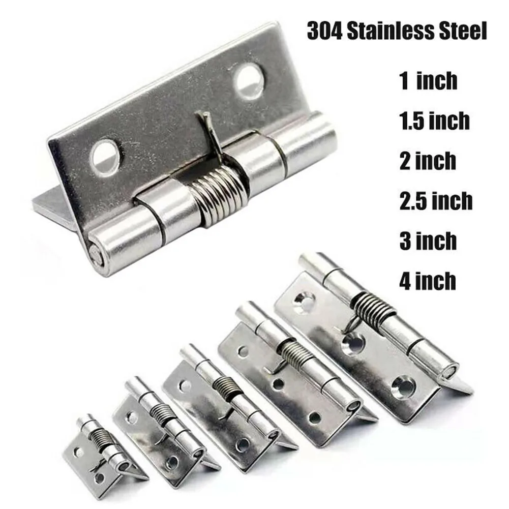 

2pcs 1/1.5/2/2.5/3/4 Inch Spring Door Hinge Stainless Steel Self Closing Door Hinges Win Dows Cabinets Boxes Hinge Hardware