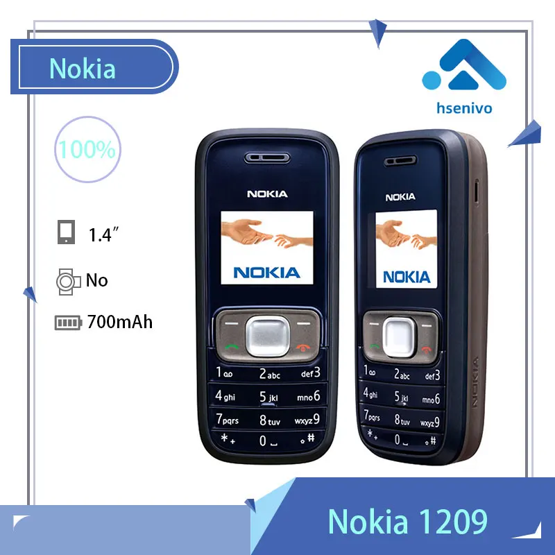 

Nokia 1209 Refurbished-Original Nokia 1209 Cheap phones GSM unlocked phone refurbished Free shipping