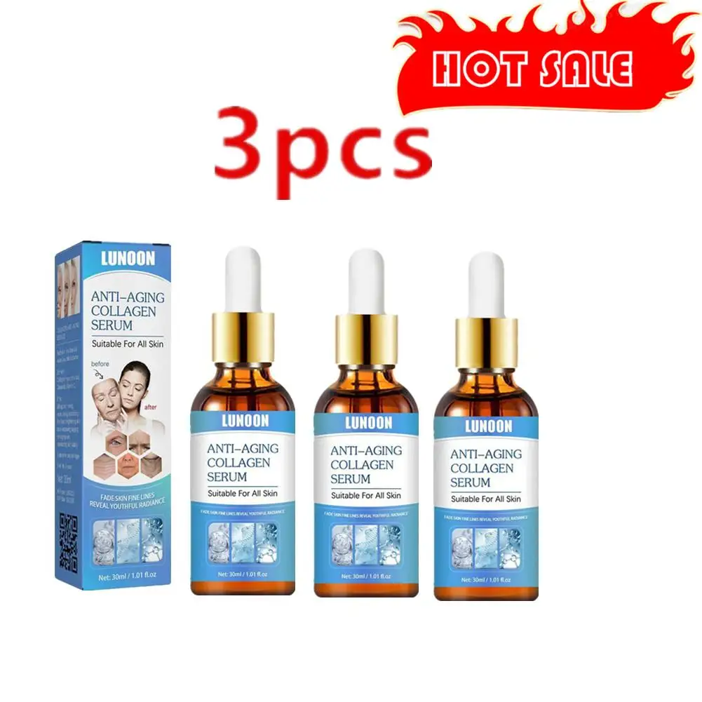 

3PCS Collagen Fast Wrinkle Face Serum Lifting Firm Fade Remover Fine Lines Anti-Aging Essence Whiten Brighten Nourish Skin Care