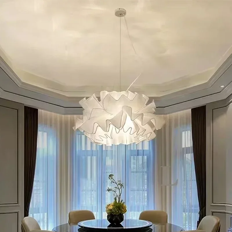 Современная подвесная люстра из ткани дневная лампа в французском стиле для