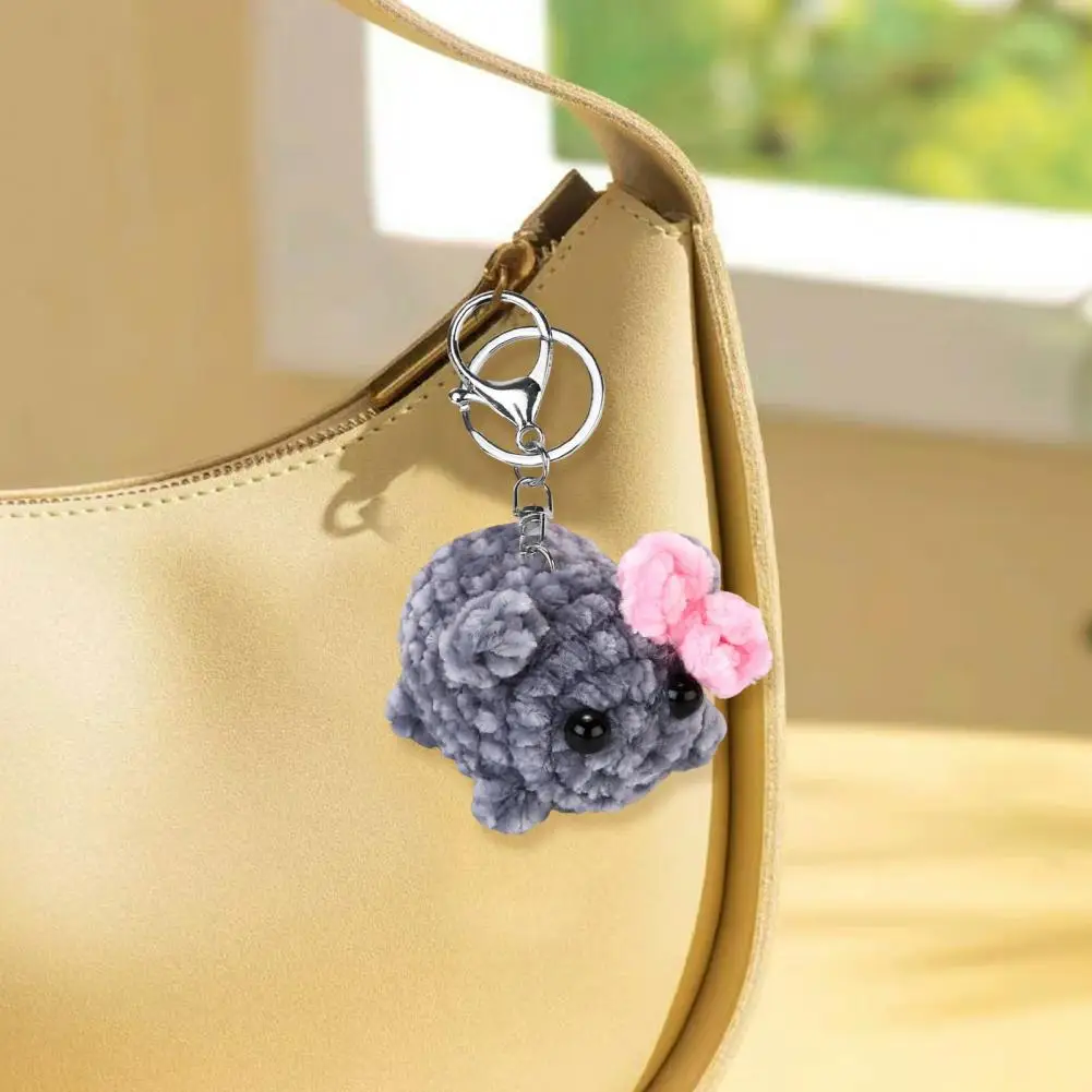 Ностальгический дизайн хомяка ручной работы плюшевый брелок с бантом вязаная