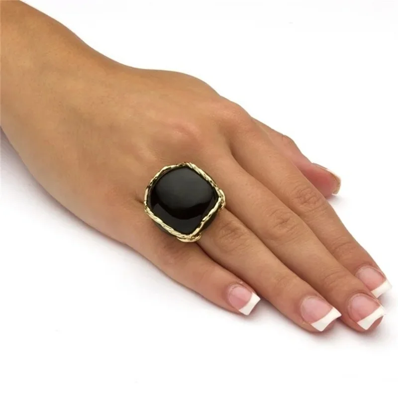 

Obsidian Creative Line Ring New Fashion Personality Replacement Black Gem Dove Egg To Attend The Banquet High-end Jewelry