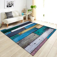 colored striped wood printed carpet retro crawling mat absorbent anti skid wood grain simulation door mat washable