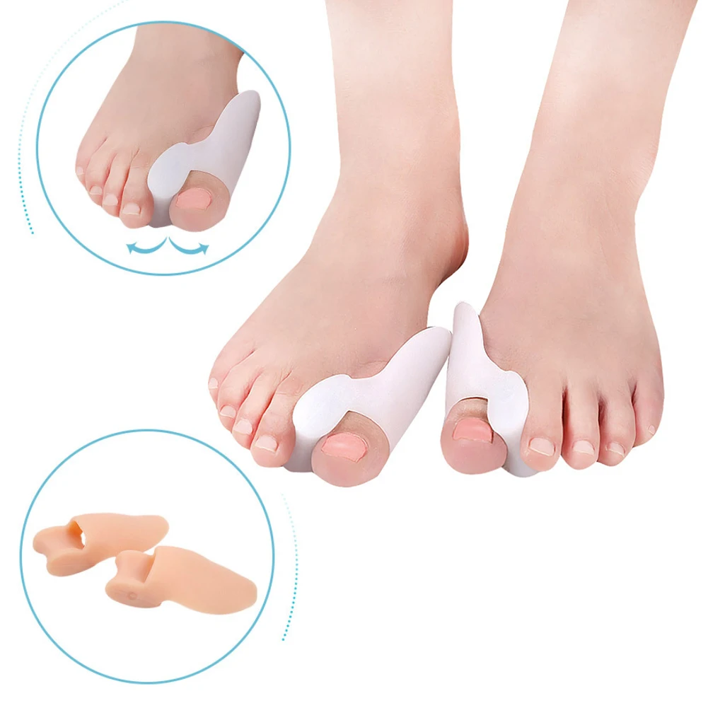 

2 шт., силиконовые разделители для большого пальца ноги при вальгусной деформации