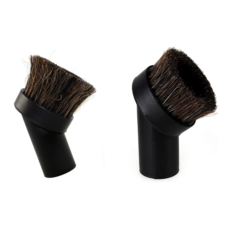 

32Mm Round Dust Brush, Black Horse Hair Vacuum Cleaner Attachment Replacement