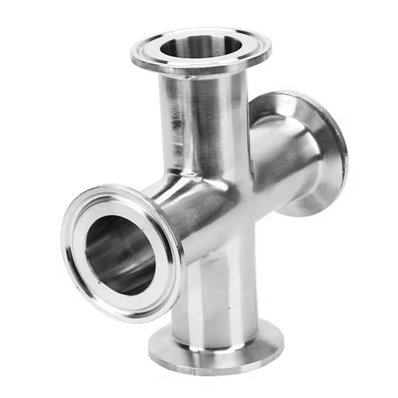 Санитарный крестообразный фитинг SS304 на 4 направления, Tri-Clamp, Feerule, OD 50.5-119 мм, для домашнего пивоварения, для труб 34, 1, 2, 3, 4 дюйма, OD 19-102 мм, нержавеющая сталь (art.: 3920da99f9350) - 3920da99f9350