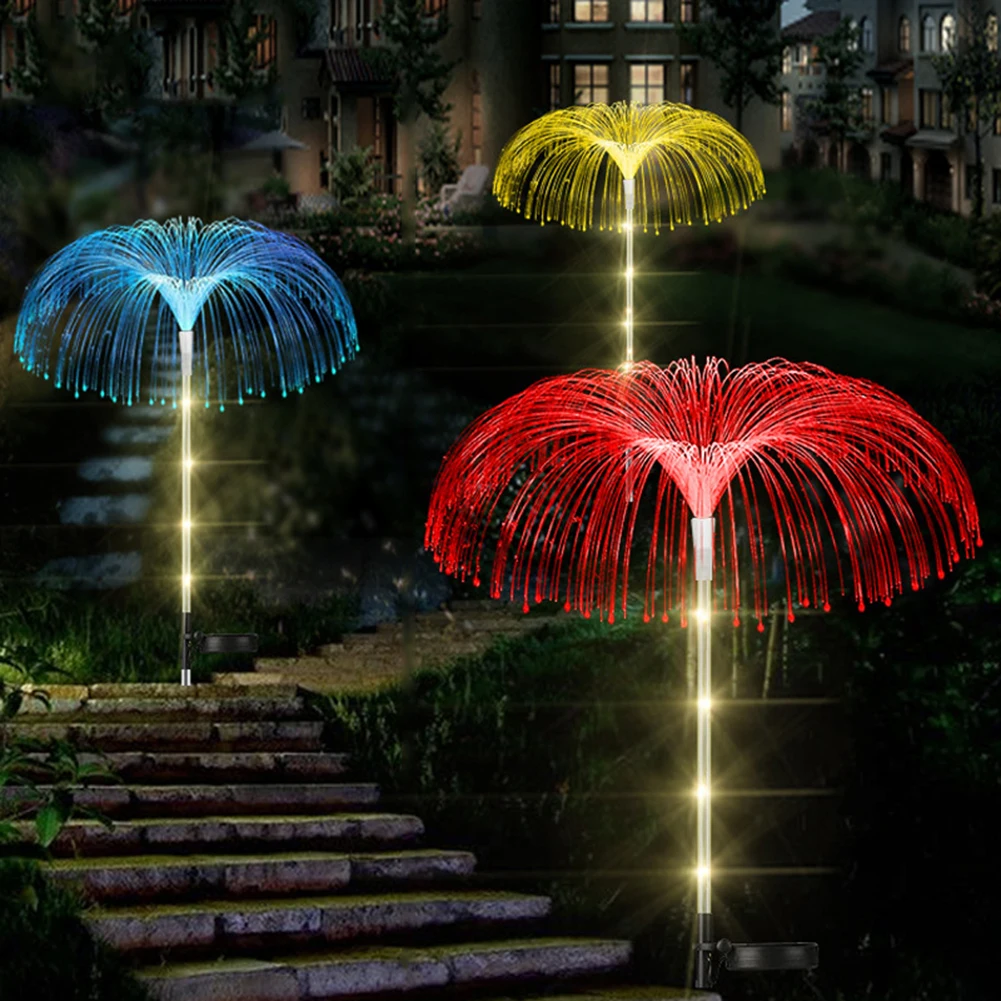 

Solar Garden Lights Outdoor Waterproof Fiber Optic Jellyfish Lawn Lights Outdoor Patio Villa Yard Decor