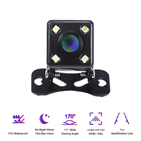 Podofo Автомобильная камера заднего вида Универсальная светодиодный камера ночного видения дублирующая для парковки заднего вида Водонепроницаемая 170 широкоугольная HD цветное изображение