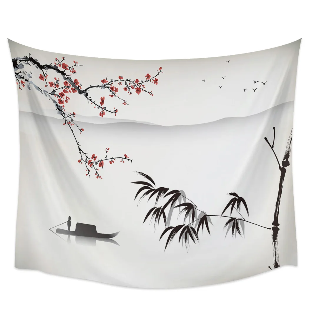 

Landscape Painting Blackout Curtains Table Runner Bathroom Set Blanket Tapestry