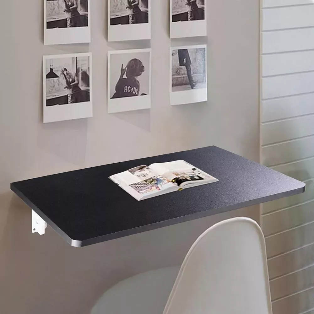 

Wall-Mounted Folding Computer Desk Laptop Table 60x40x1.5CM Black for Office Home[US-Stock]