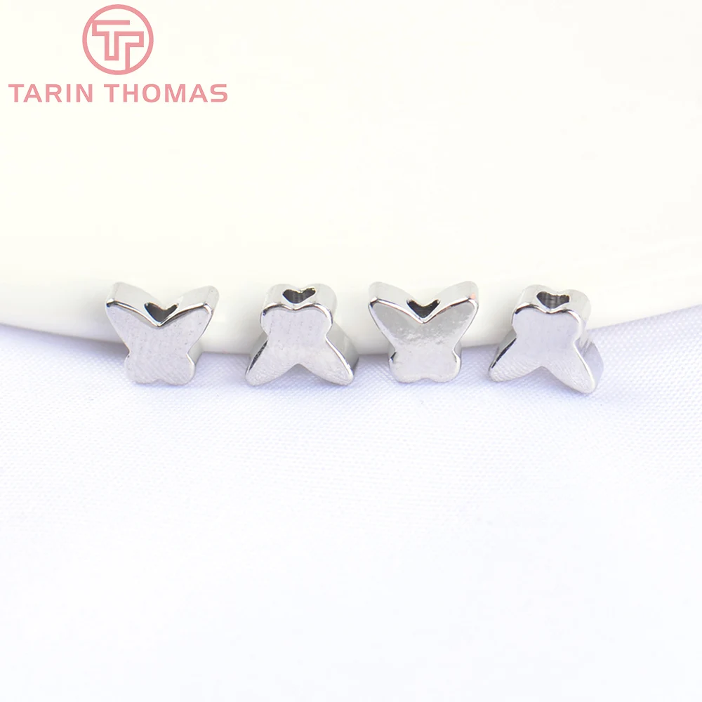 20 шт. латунные бусины-бабочки с покрытием 24-каратным золотом 6 Х5 мм | Украшения и