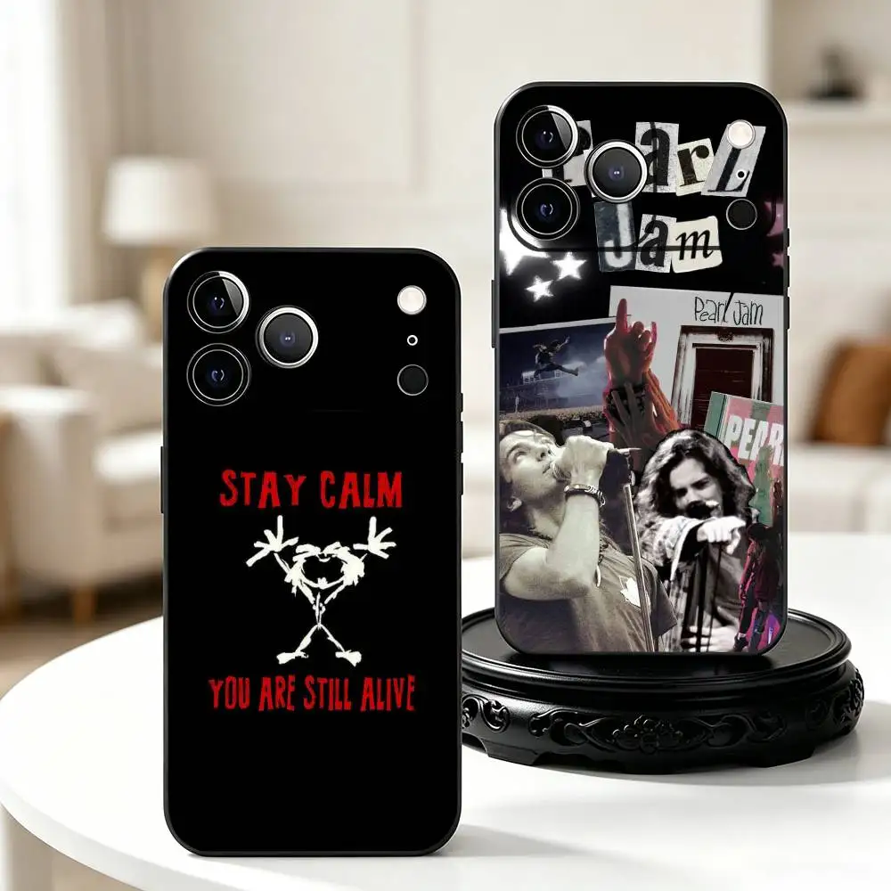 Фото Чехол T-Pearl Jam для iPhone 17, 16, 15, 14, 13, 12, 11 Plus, Pro Max и других моделей, мягкий черный чехол №1