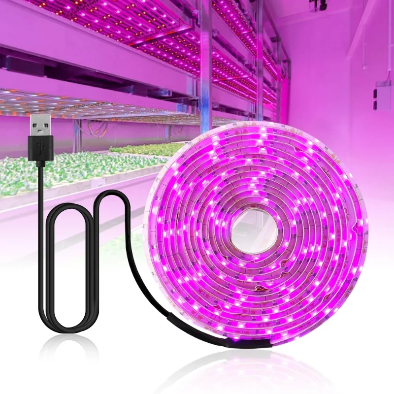 5M Waterproof LED Full Spectrum Phyto Lamp USB 5V LED Grow Light Strip 2835 SMD Plant Flower LED Greenhouse Cultivo Hydroponic