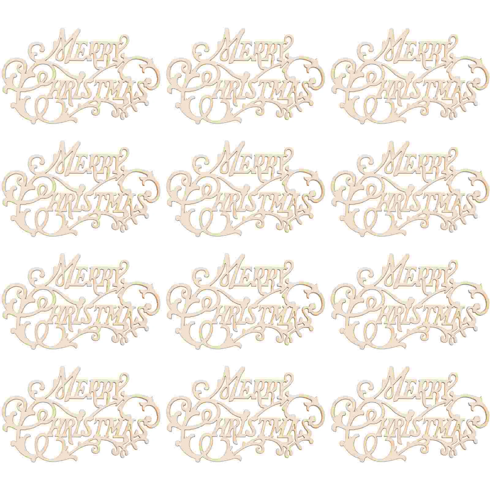 

20 Pcs Christmas Wood Chips Graffiti Wooden Pendant Drawing Delicate Xmas Decor Manual Toy