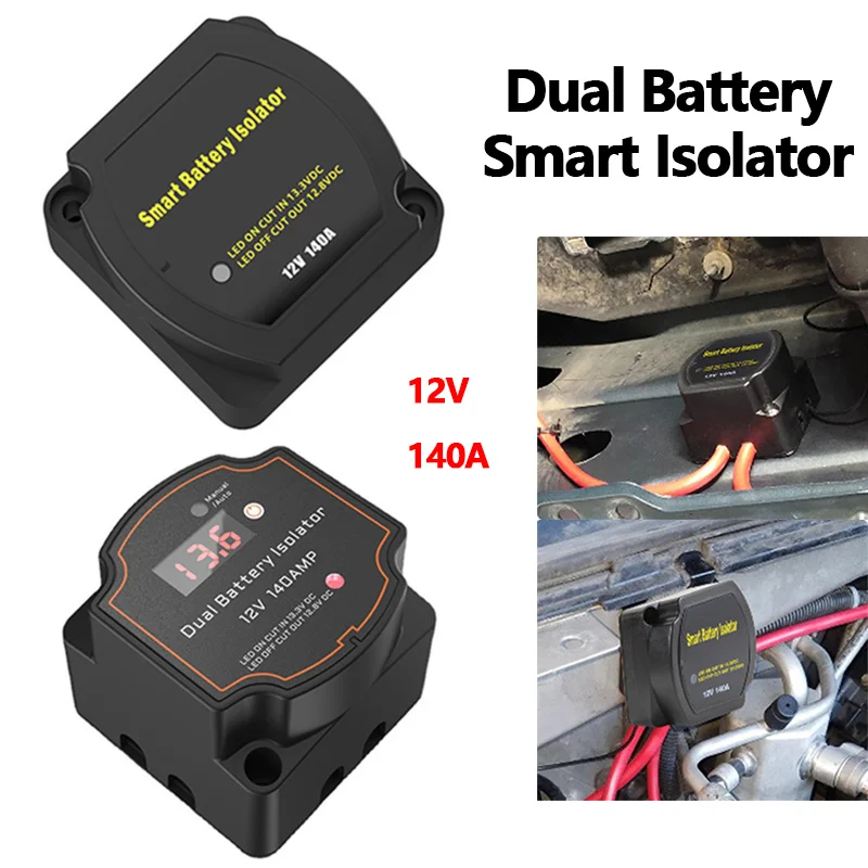 

Dual Battery Smart Isolator VSR Smart Switch 12V 140A Auto Parts Voltage Sensitive Relay Battery Isolator Automatic Charging