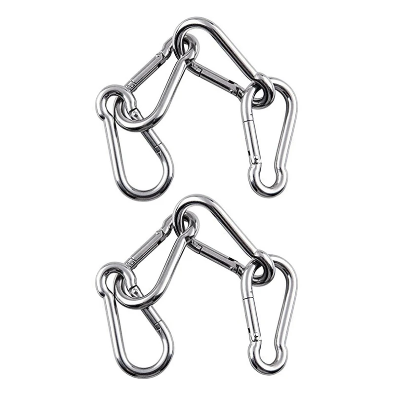 

8Pcs M6 Spring Snap Hooks Heavy Duty Stainless Steel 304 Swing Set Accessories Fit For Gym,Camping,Traveling