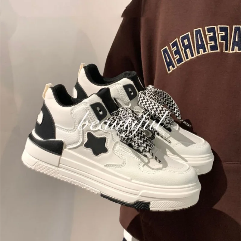 QWEEK 2023 Casual Canvas Platform Korean Khaki Black Women's Sneakers Lolita Sports Shoes Tennis Flat Vulcanize Running Fashion