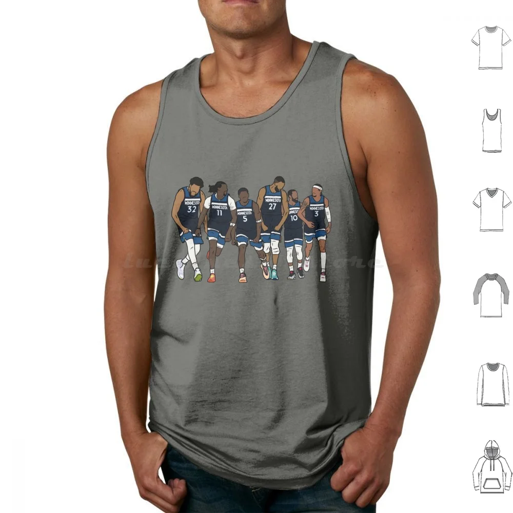 Фото Kat , Naz , Ant , Rudy , Conley & Mcdaniels Tank Tops Print Cotton Sports Basketball Naz Reid Anthony Towns Kat Anthony №1