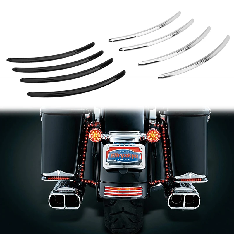

Motorcycle Decor Trim Chrome Black Rear Fender Moto Accent For Harley 06-16 FLHX/I Street Glide 14-16 FLHXS 10-13 15-16 FLTRX