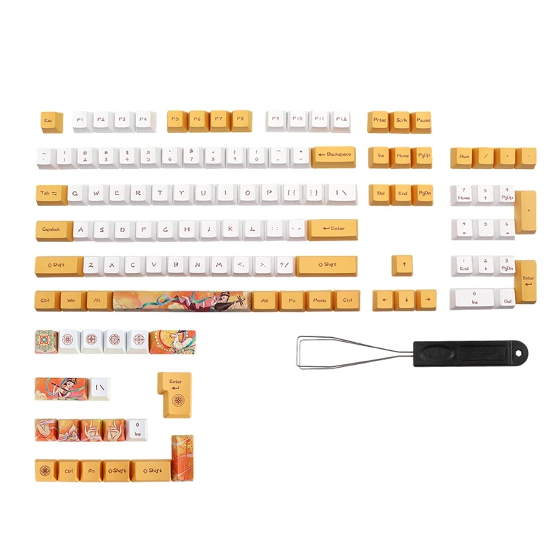 

124 Key Dunhuang Keycap Profile Pbt Dye Subbed Keycaps for MX Switchen Dz60 Anne Pro2 Gk61 Rk61 68 980 108 Key Cap