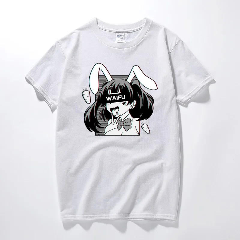 Аниме рубашка Waifu Материал Футболка Otaku Lewd Hentai милая девушка аниме стиль для