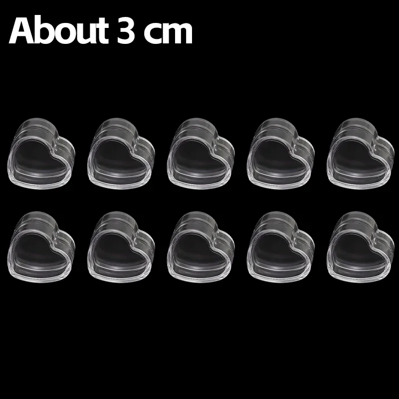 

Прозрачные пластиковые коробочки для хранения в форме сердца