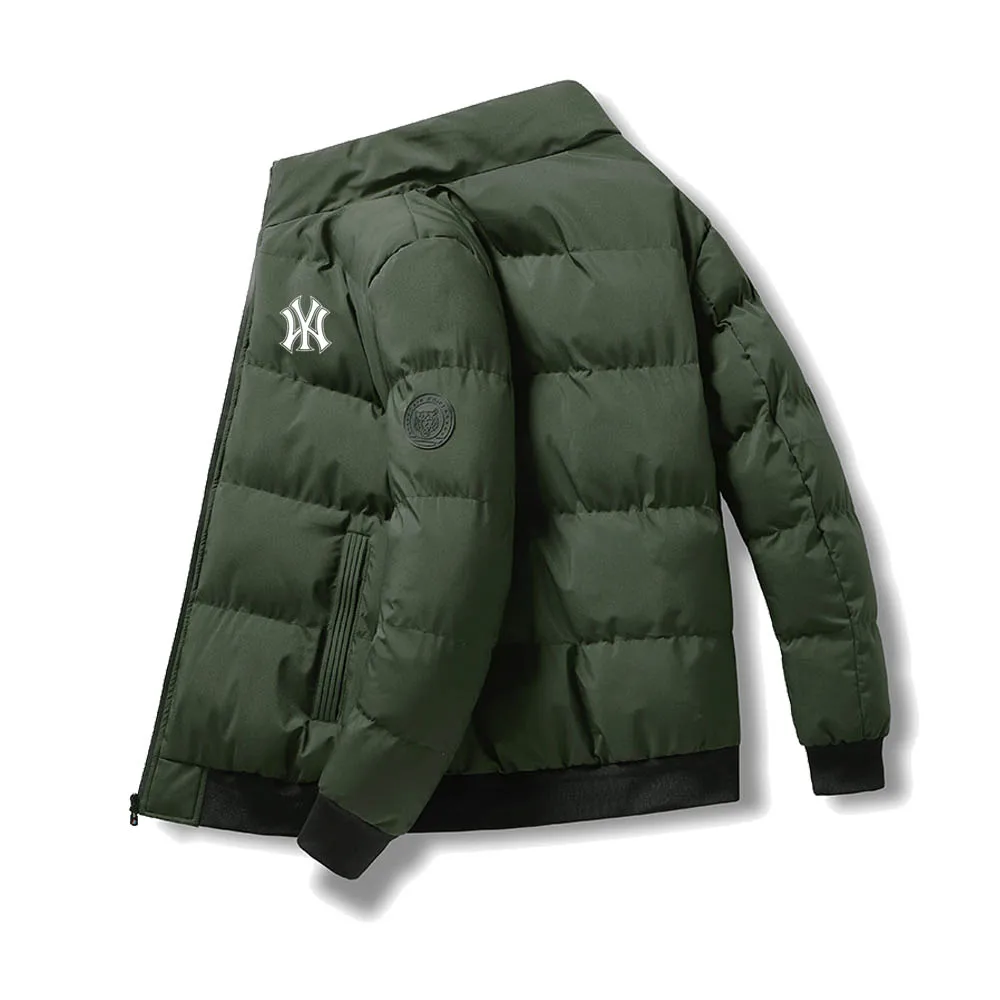 

2023 Men New Warm Parka Jackets Winter Casual Men's Outwear Coats Solid Stand Collar Male Windbreak Cotton Padded Down Jacke