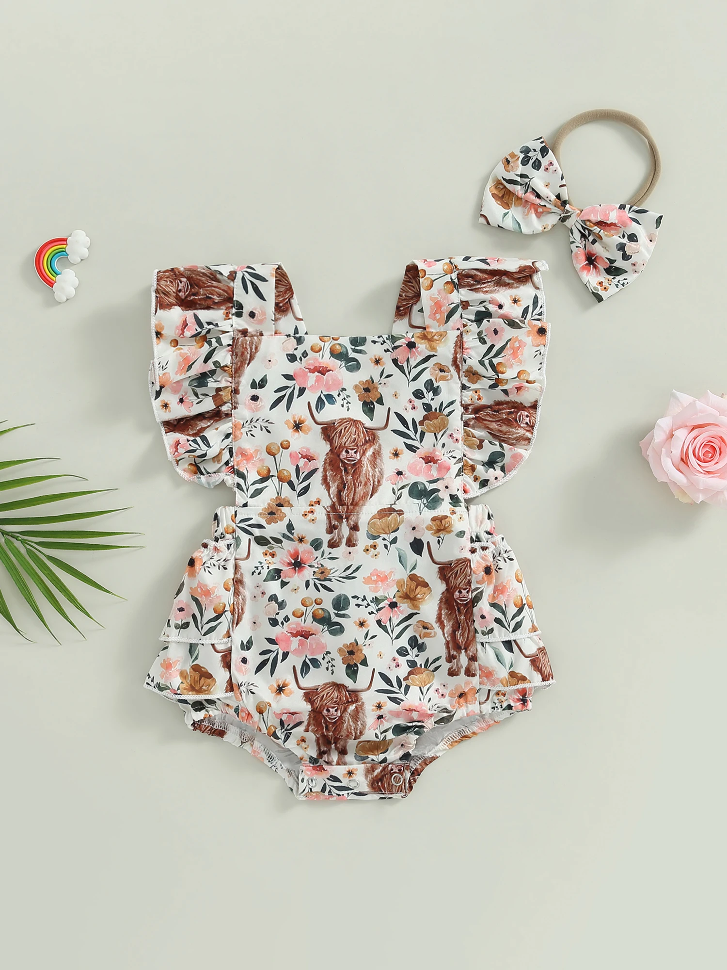 

Women s Floral Print Off Shoulder Romper with Bow Headband - Stylish Summer Outfit for a Chic Look