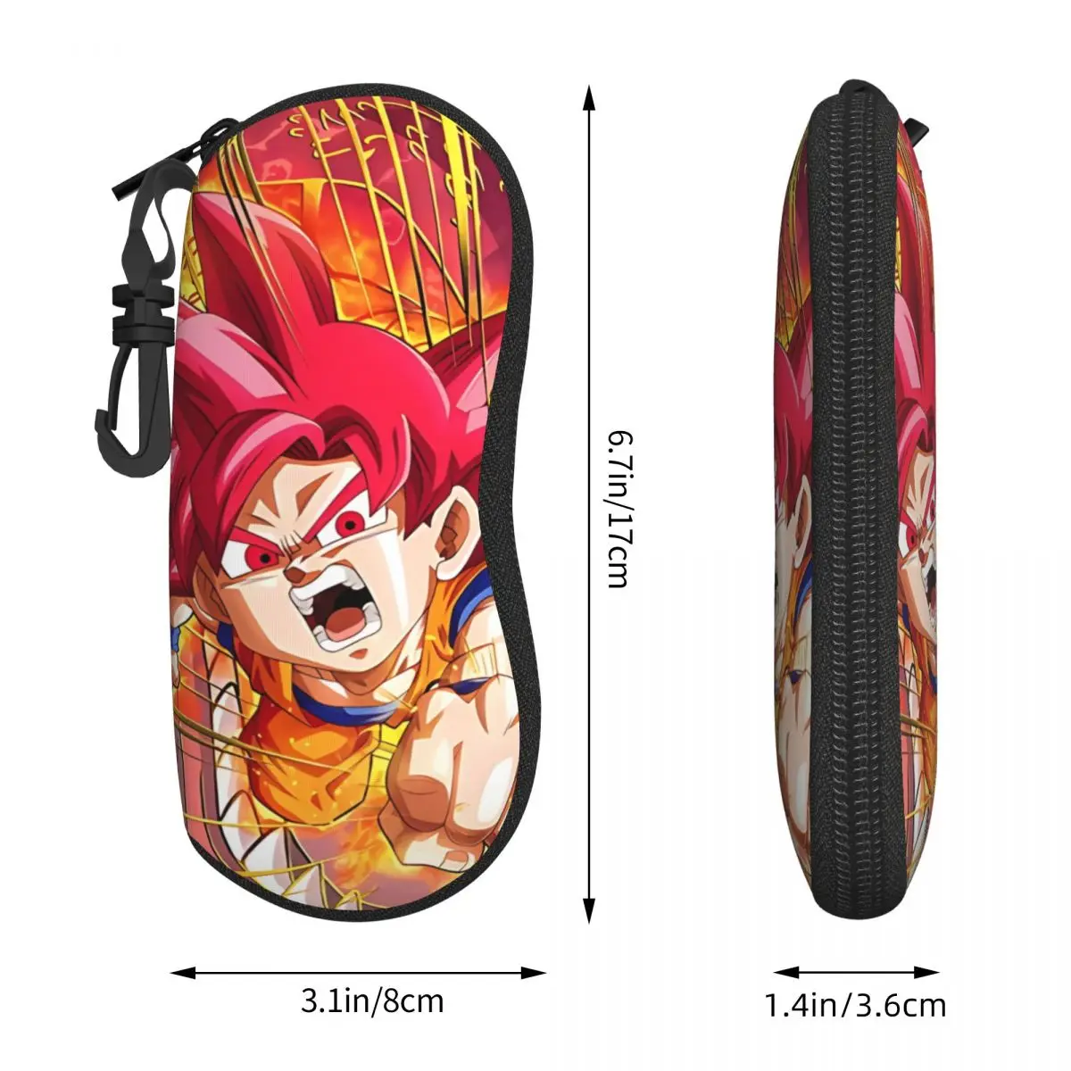 Фото Мягкий чехол для очков Custom DBZ G-Gokues Manga из неопрена с молнией, защитный футляр для очков, индивидуальный дизайн. №3