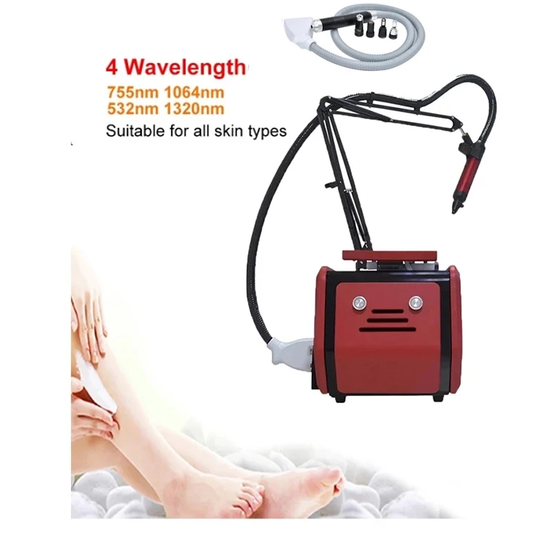 

High Technology Four Wavelengths Nd Yag Laser 755 1320 1064 532 Nm Picosecond Beauty Machine For Tattoo Eyebrow Wrinkle Removal