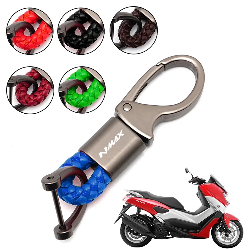 

For Yamaha NMAX 125 155 2013-2021 Motorcycle Accessories Custom High Quality Alloy Keychain Fashion Braided Rope Moto Keyring