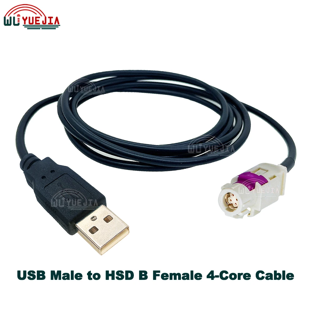 Кабель с разъемами USB/HSD, переходник с USB AM на HSD-код A/B/C/D/E/F/G/H/K/Z, разъем 4pin, кабель LVDS для Mercedes Benz/Audi/VW/Автомобильная система Bentley