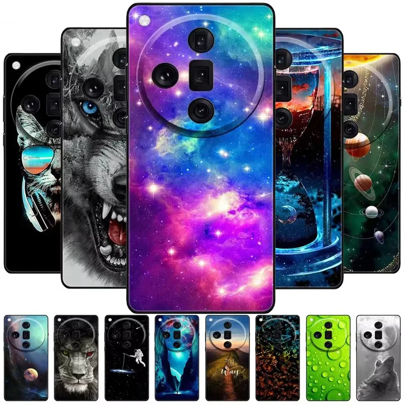 For Find X7 Ultra 5G Case 6.82'' Silicone TPU Soft Bumper Phone Cases for OPPO Shockproof Covers X7Ultra Cool Wolf