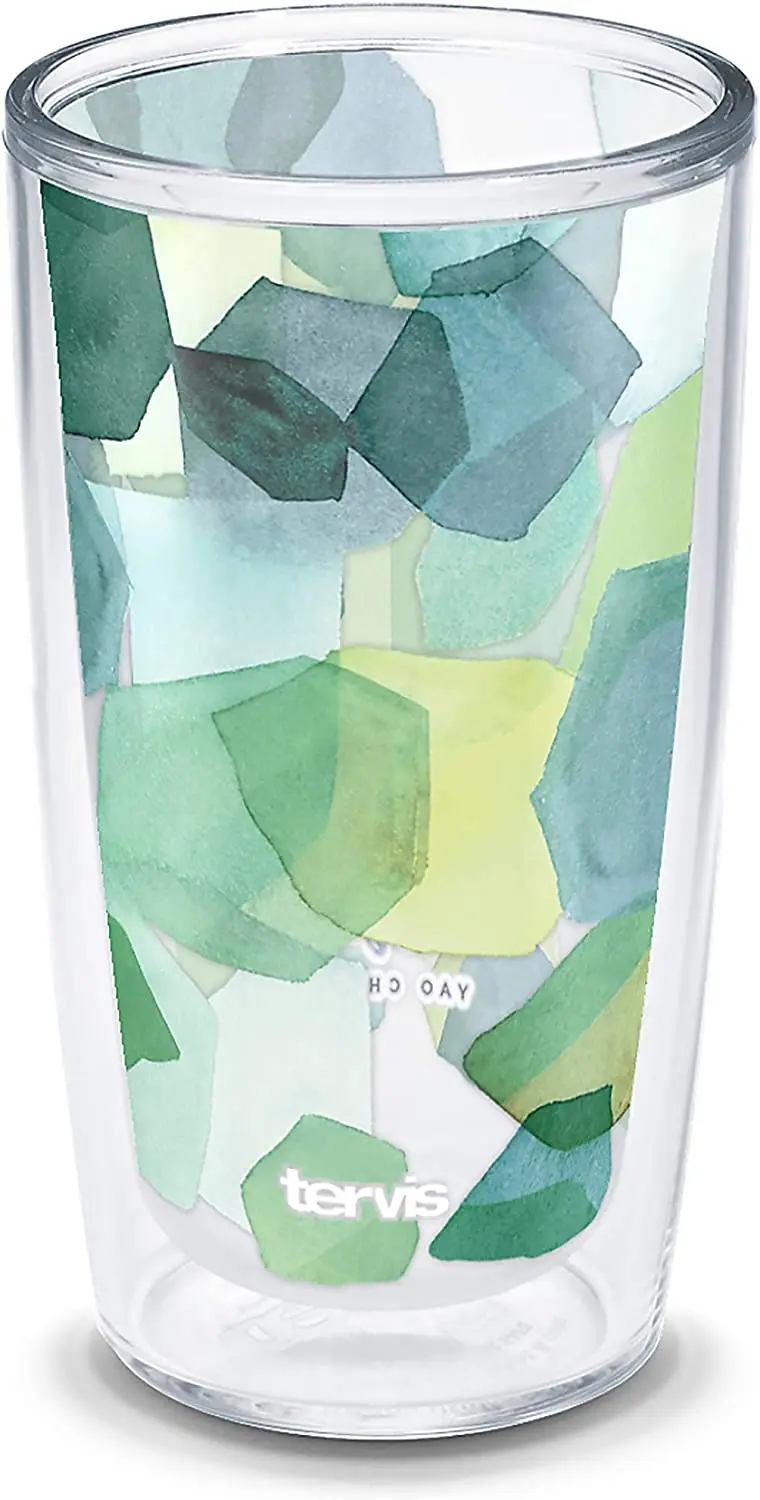 

Yao Cheng \u2013 Copo com isolamento térmico de parede tripla Scribbles In Blue mantém as bebidas frias e quentes, garrafa de