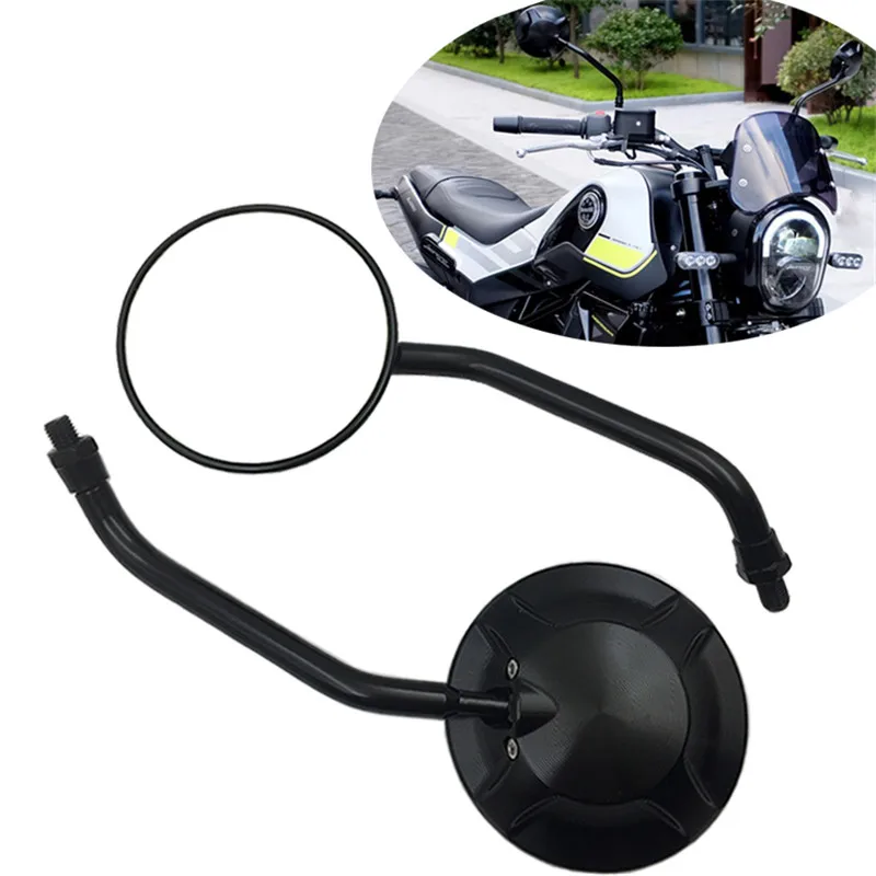 

Aluminium Alloy Motorcycle Rearview Mirror Black Motorbike Mirrors Clear Vision Modified Accessories Nondestructive Installation